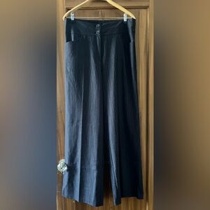 Charcoal Wide Legged Pinstripe Pants